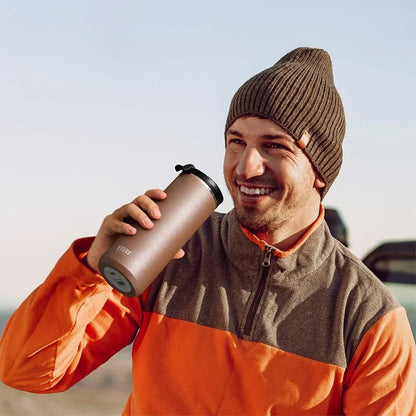 Tyeso Insulated Travel Mug – Portable French Press & Tea Infuser