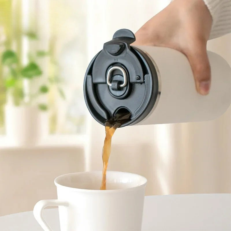 Tyeso Insulated Travel Mug – Portable French Press & Tea Infuser