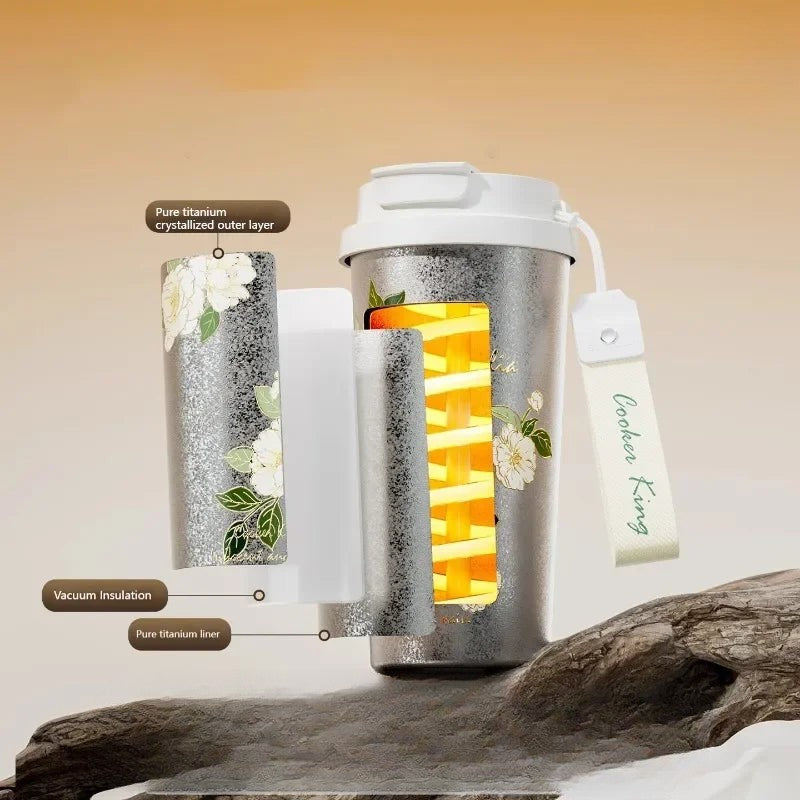 Cooker King 520ML Coffee Cup Flower Pattern