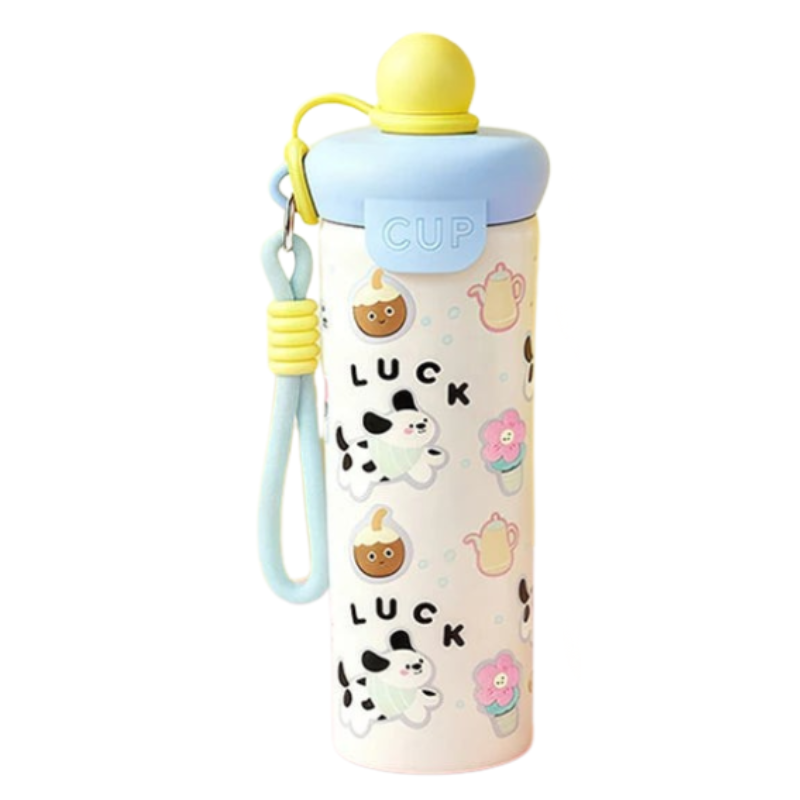 Cartoon Stainless Steel Thermos Bottle with Lifting Rope