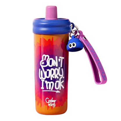 Graffiti Insulated Water Bottle – 600ML Stainless Steel Thermos with Straw