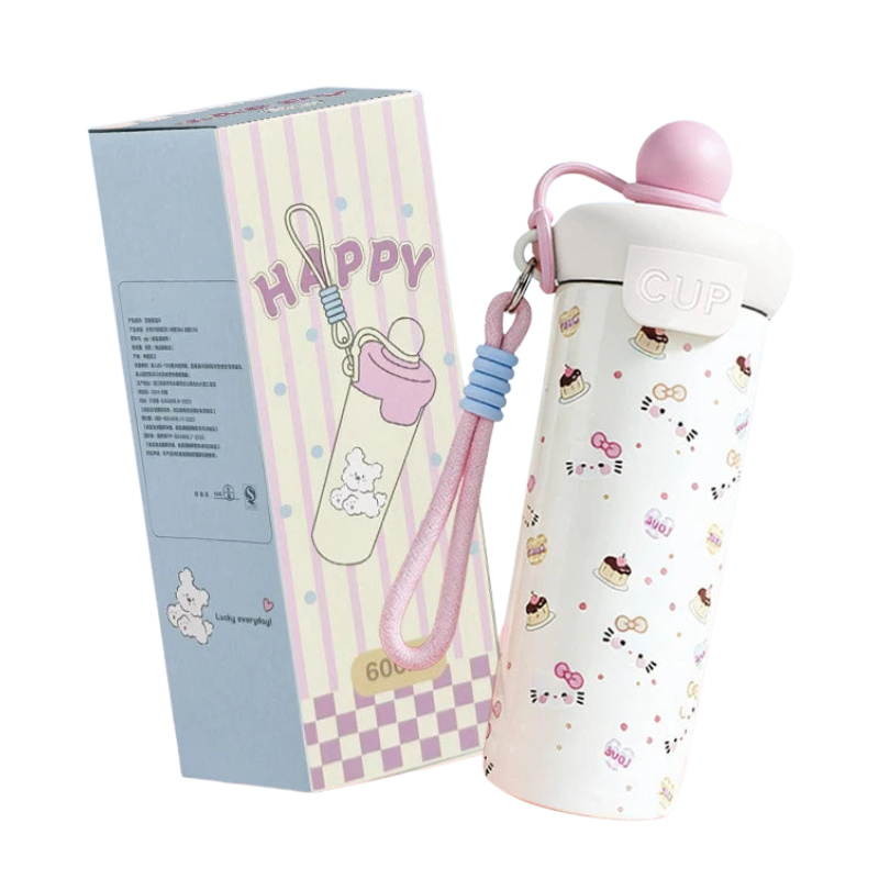 Cartoon Stainless Steel Thermos Bottle with Lifting Rope