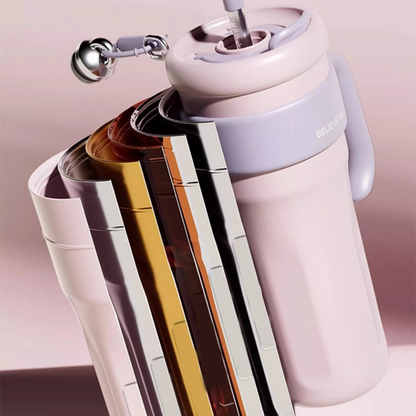 Cooker King 1.25L Insulated Thermos Bottle with Straw