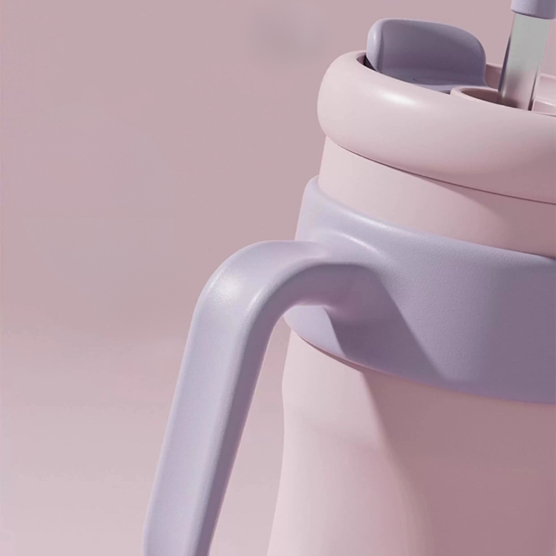 Cooker King 1.25L Insulated Thermos Bottle with Straw