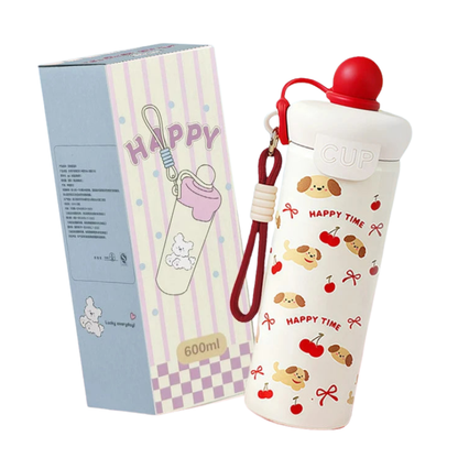 Cartoon Stainless Steel Thermos Bottle with Lifting Rope