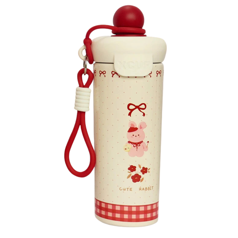 Cartoon Stainless Steel Thermos Bottle with Lifting Rope