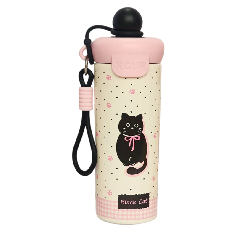 Cartoon Stainless Steel Thermos Bottle with Lifting Rope