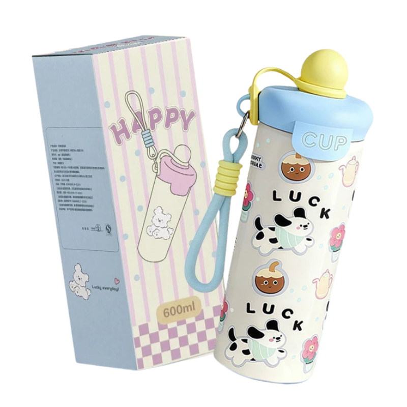Cartoon Stainless Steel Thermos Bottle with Lifting Rope