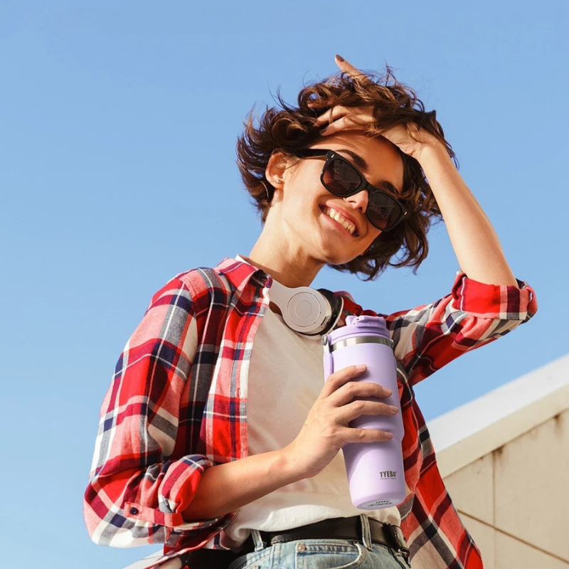 Tyeso Water Bottle Stainless Steel Dual - Drink Vacuum Flask