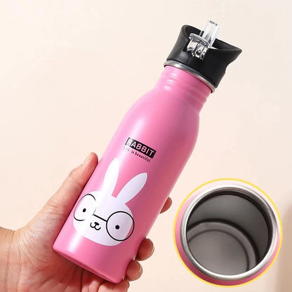 Kids Stainless Steel Water Bottle 500ml – Leak-Proof & Eco-Friendly