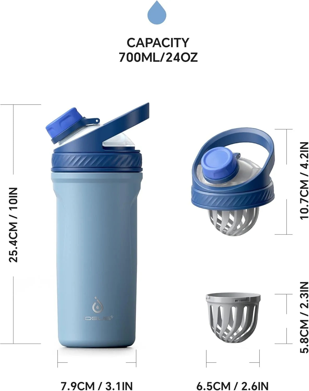 Ideus 700ml Sports Water Bottle
