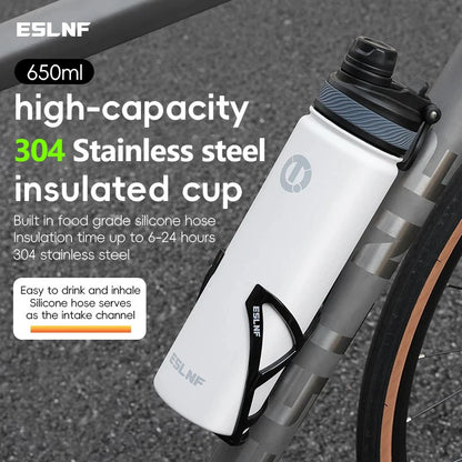 Eslnf 650ml Stainless Steel Cycling Bottle