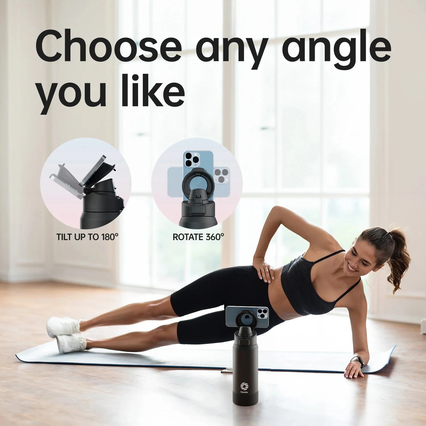 Smart Thermos Bottle with Magnetic Phone Holder – 950ML