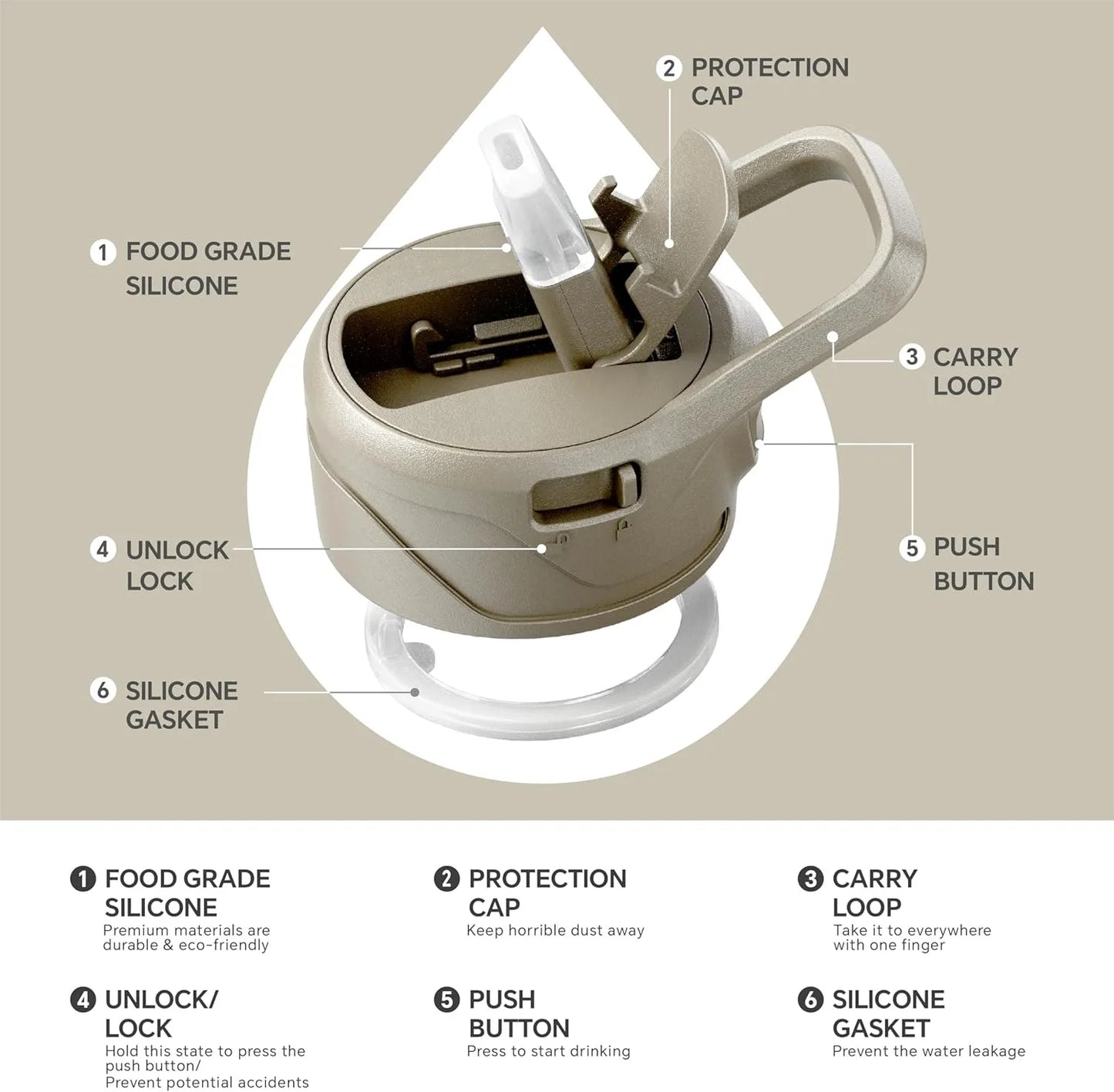 Ideus 900ml Stainless Steel Water Bottle