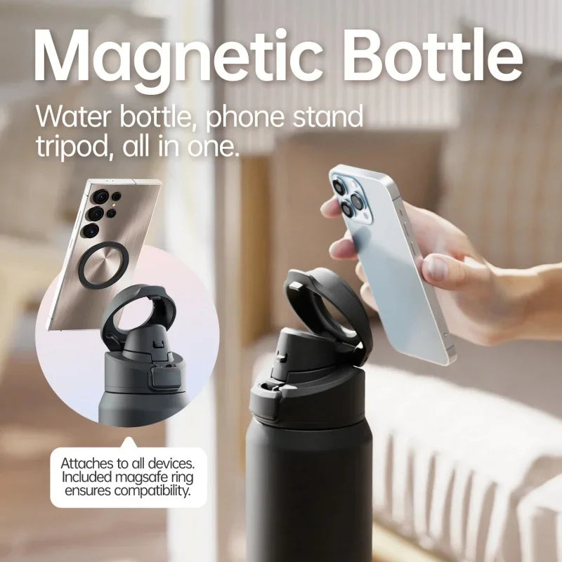 Smart Thermos Bottle with Magnetic Phone Holder – 950ML