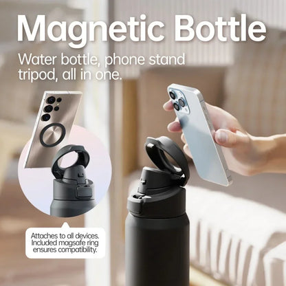 Smart Thermos Bottle with Magnetic Phone Holder – 950ML
