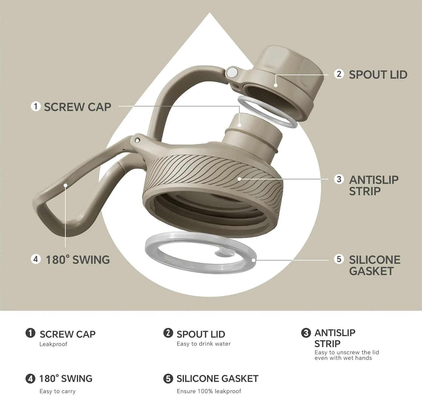 Ideus 900ml Stainless Steel Water Bottle