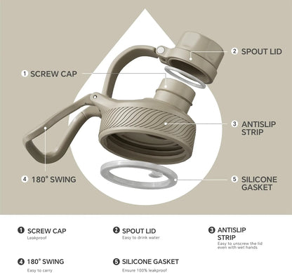 Ideus 900ml Stainless Steel Water Bottle