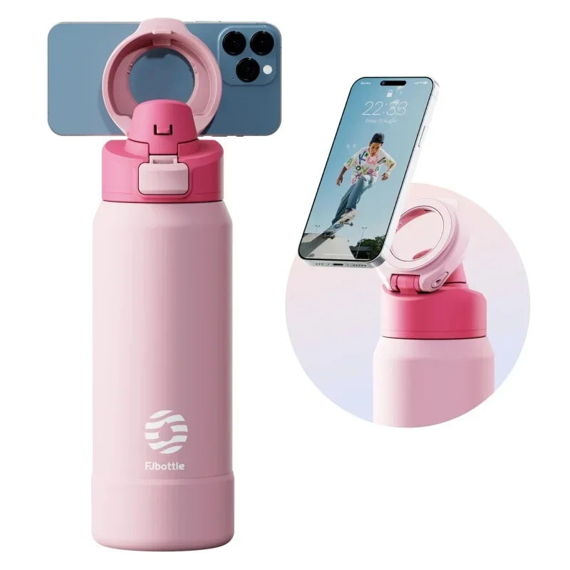 Smart Thermos Bottle with Magnetic Phone Holder – 950ML