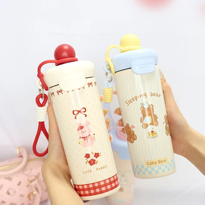 Cartoon Stainless Steel Thermos Bottle with Lifting Rope