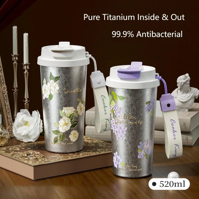 Cooker King 520ML Coffee Cup Flower Pattern