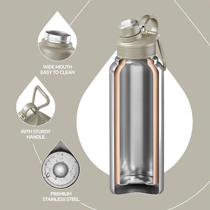 Ideus 900ml Stainless Steel Water Bottle