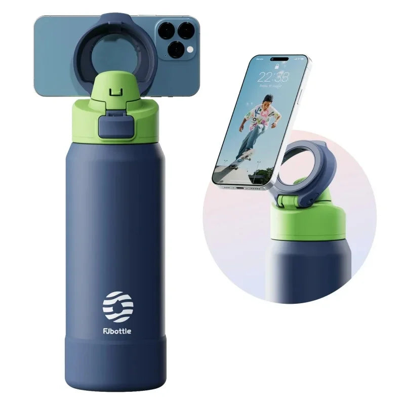 Smart Thermos Bottle with Magnetic Phone Holder – 950ML