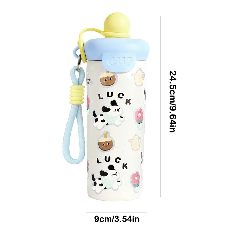 Cartoon Stainless Steel Thermos Bottle with Lifting Rope