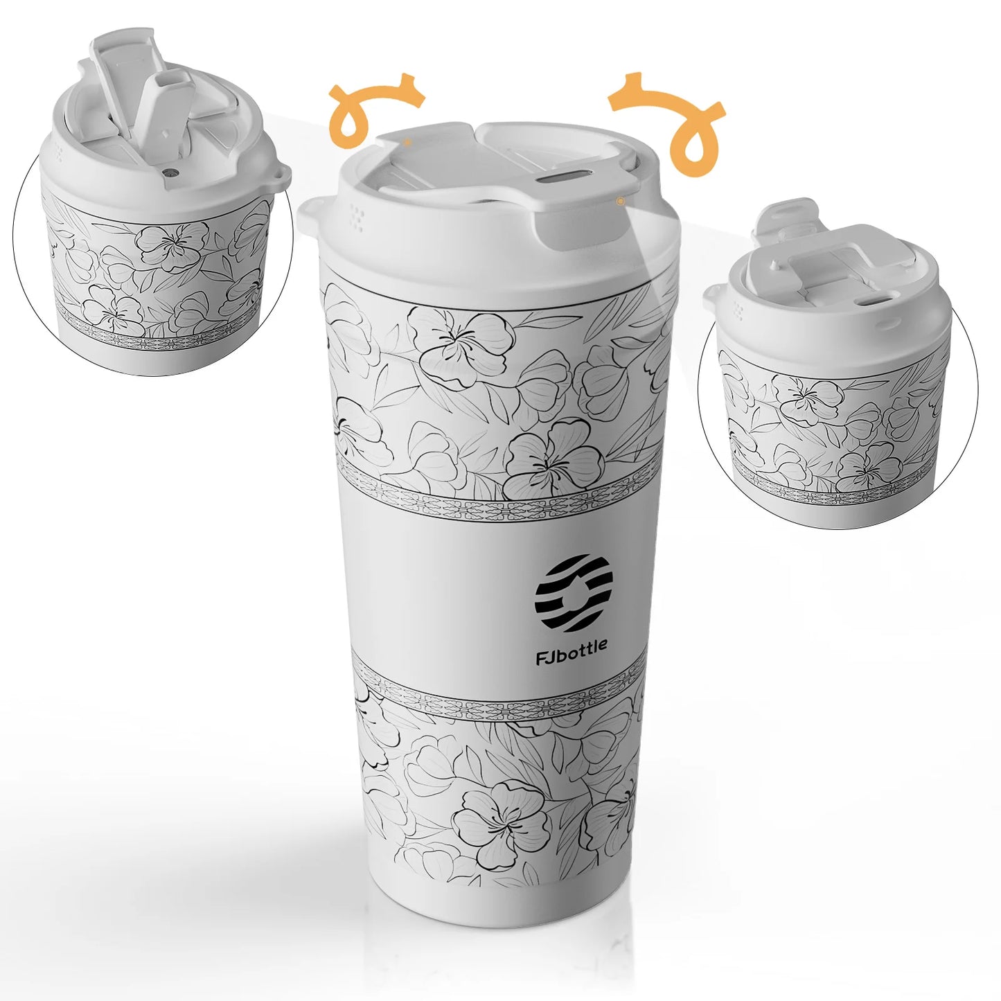 Fjbottle 500ml Flower Coffee Cup