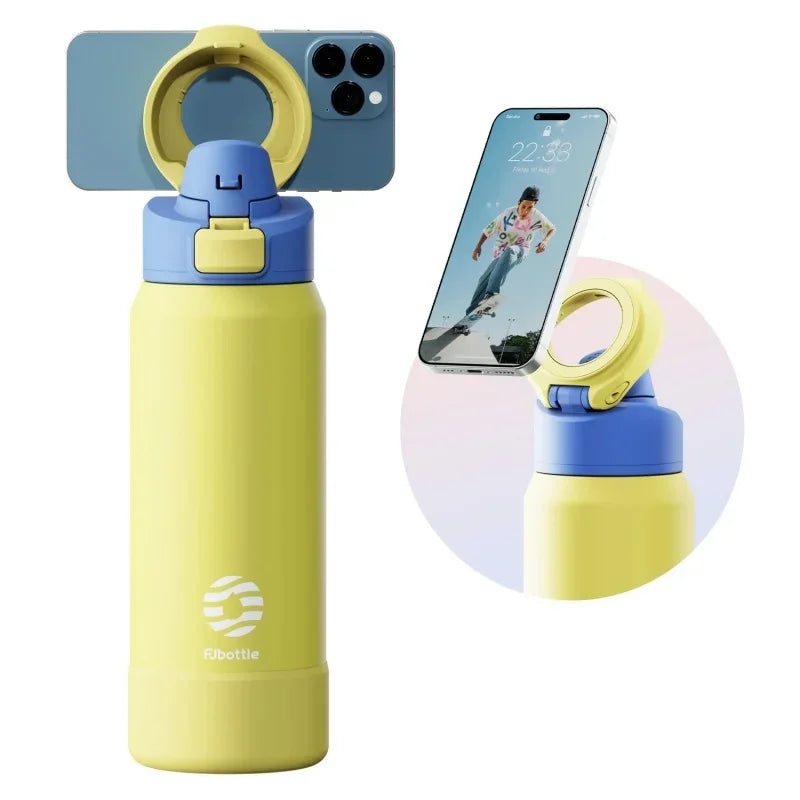 Smart Thermos Bottle with Magnetic Phone Holder – 950ML