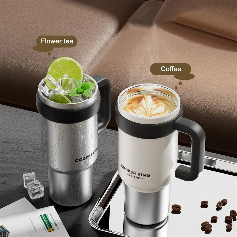 Cooker King 950ml Insulated Thermal Mug with Tea Strainer