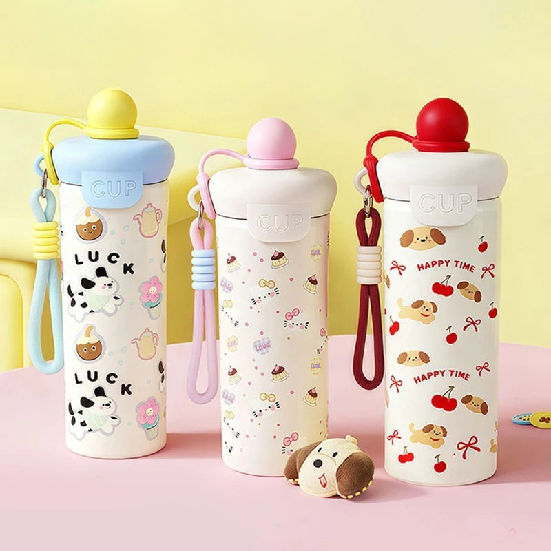 Cartoon Stainless Steel Thermos Bottle with Lifting Rope
