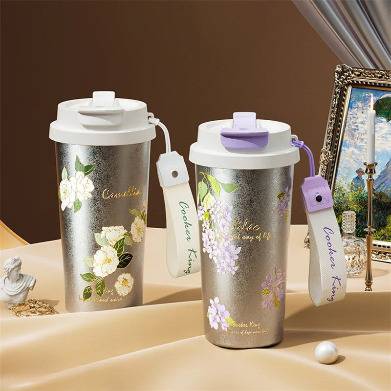 Cooker King 520ML Coffee Cup Flower Pattern