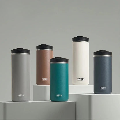 Tyeso Insulated Travel Mug – Portable French Press & Tea Infuser