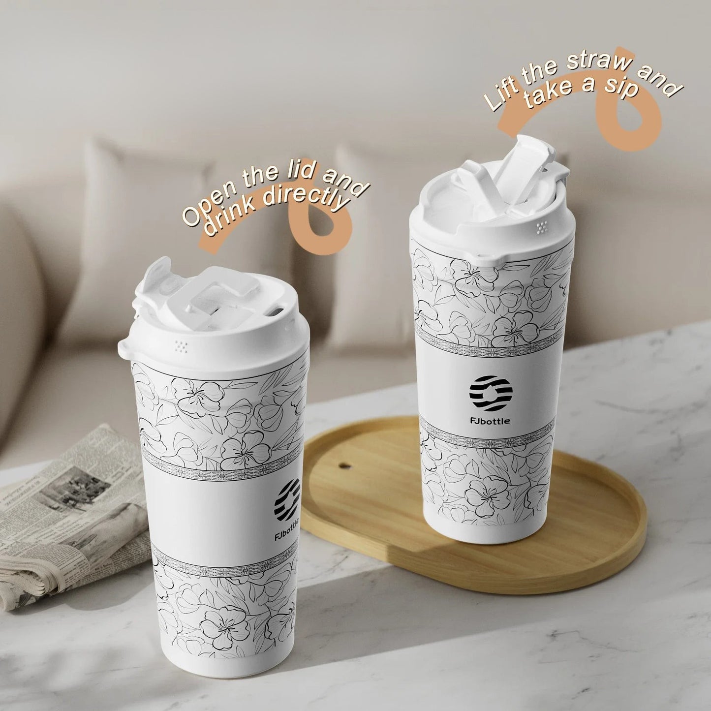 Fjbottle 500ml Flower Coffee Cup